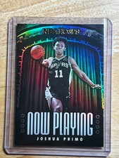 2021-22 NBA Hoops #12 Joshua Primo NOW PLAYING Holo Foil RC - Spurs