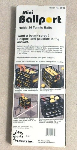 Mini Ballport Tennis 36 Ball Cart Stand Hopper pick up BP-M NOS Pete Sampras - Picture 2 of 6