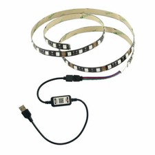 USB 5V 5050 RGB LED Strip Tape BT Control TV Cabinet Kitchen Back Lighting Kit