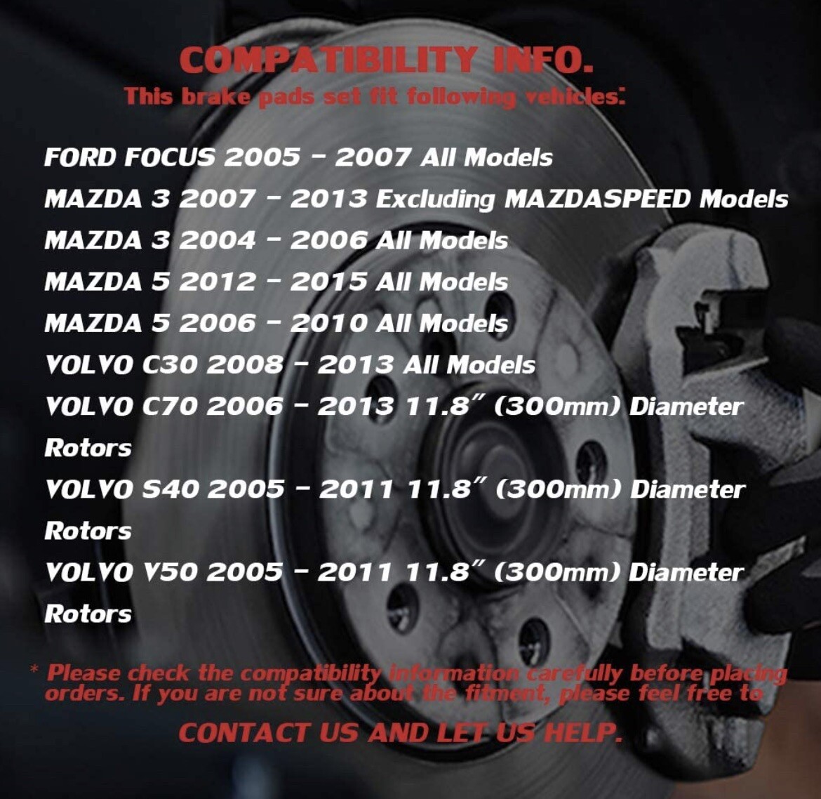 Ceramic Brake Pads Set Front Disc Pads D1044 For 2005/2006/2007 Ford