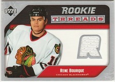 2005-06 Upper Deck Rookie Threads Rene Bourque # RT-RB Jersey Hockey Card