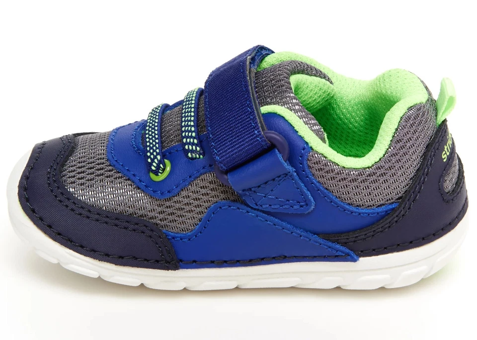 Zapatos Stride Rite Azul Marino/Lima Movimiento Suave Talla 3M Estilo Sm Rhett Foto 4 de 4