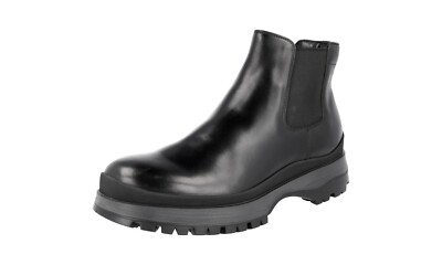 PRADA Leather BRIXXEN Chelsea Boots Booties Shoes - Black  display picture 1