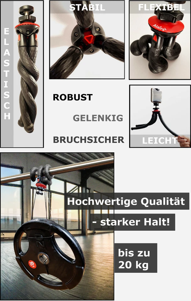 Flexibles Stativ, Reisestativ Mini Kamerastativ f. Spiegelreflexkamera DSLR SLR - Bild 4 von 4