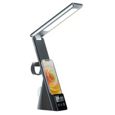 5 in 1 LED Desk Lamp Wireless Charger 15 W USB Type-C with Clock and Alarm