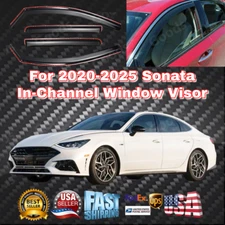 In-Channel Window Visor Rain Vent Wind Bug Deflector Fits Hyundai Sonata 2020-25