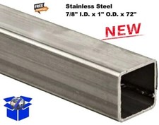 Stainless Steel Square Tube 7/8" I.D. x 1" O.D. x 6 ft Long .065" Wall Hollow