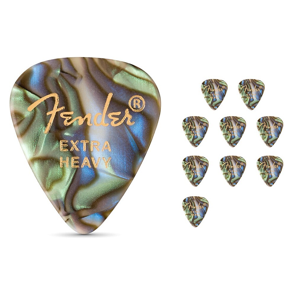 Fender 351 Premium Celluloid Guitar Picks  (12-Pack) Abalone X-Heavy