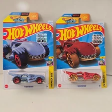 Set 2 x 2024 Hot Wheels T-REXTROYER Bite Cars from Sealed Factory Sticker Set