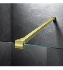 Frameless Shower Door Support Bar 27.6" BRUSHED GOLD Wall-to-Glass 1/4"-3/8"