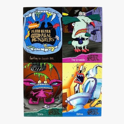 Vintage 1995 FLEER ULTRA Nickelodeon REAL MONSTERS Uncut PROMO Card Sheet #2