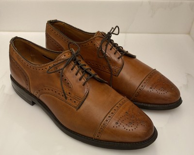 Allen Edmonds Sanford Brogue Oxford Shoe Brown Leather Cap  display picture 2