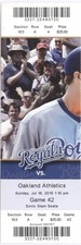 2010 Royals vs Oakland A's Ticket: Jack Cust, Kevin Kouzmanoff & Adam Rosales HR