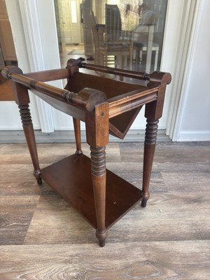 Vintage Ethan Allen Heirloom Maple Magazine Rack Canterbury Side