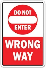 DO NOT Enter Wrong Way Aluminum Sign Traffic Road Street Entrance Parking | Indo