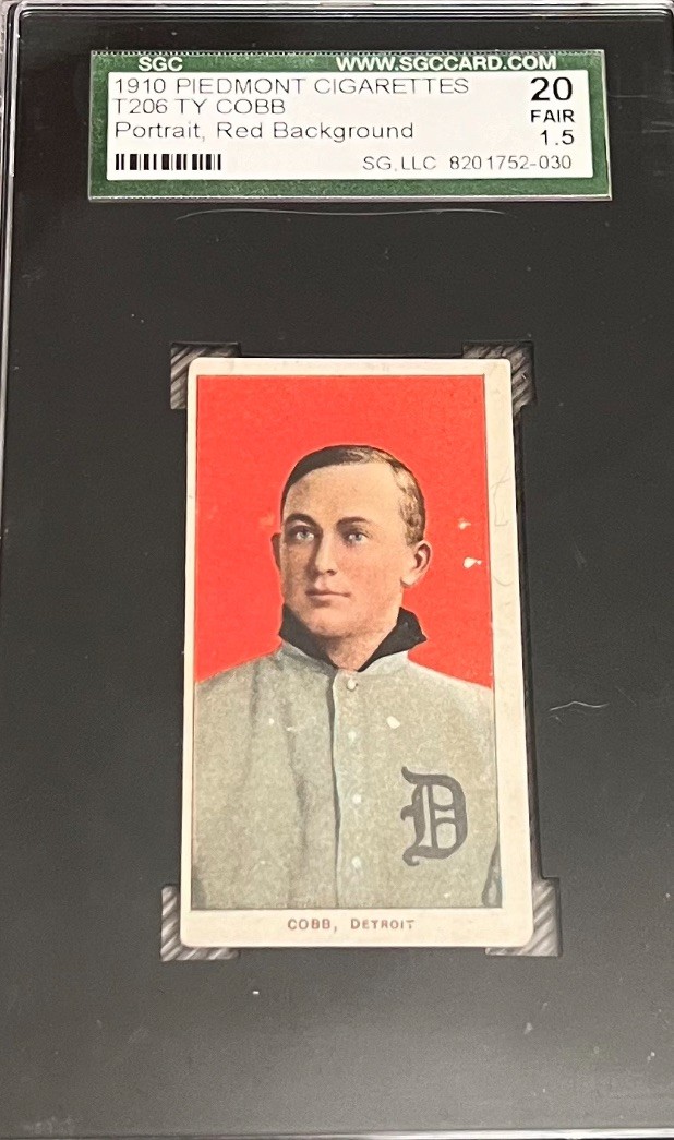 TY COBB 1909-11 T206 Piedmont 350 Red Portrait SGC 1.5 DETROIT TIGERS HOF