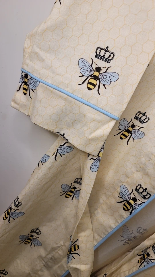 Pijama The Cat’s Queen Bee Lux Pima Algodón Franela Bata Chal Cuello Mujer S/M Foto 4 de 4