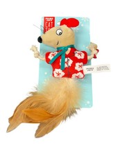 Trader Joe's Holiday CAT TOY Plush Mouse with Feather  Rope Iconic Shirt NEW 