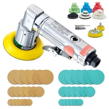 58PCS Air Sander Kit 1/2/3in Random Orbital Air Sander Polisher 15000r/min