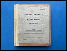 RAF Gloster Javelin Mk9 Aircraft Pilots Notes Manual