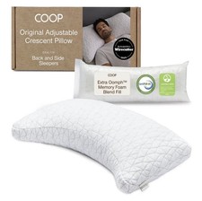 Coop Home Goods Original Crescent Adjustable Pillow, King Bed Pillows for Sho...