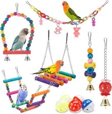Hammock and Ladder Bird Toys Set: Perfect 11-Piece Play Experience for All Birds