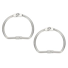 Loose Leaf Binder Rings 2 Inch 4 Pcs Metal Book Rings D-Shaped Silver