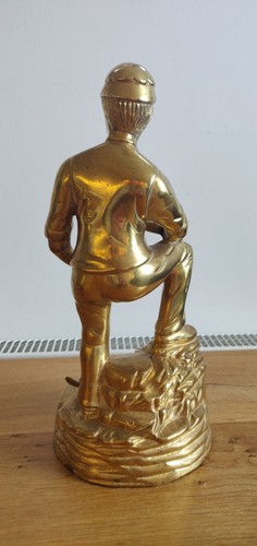 Vintage Messing Bergmann Figur ungewöhnlich größer 1 Fuß hoch schwer - Bild 4 von 7
