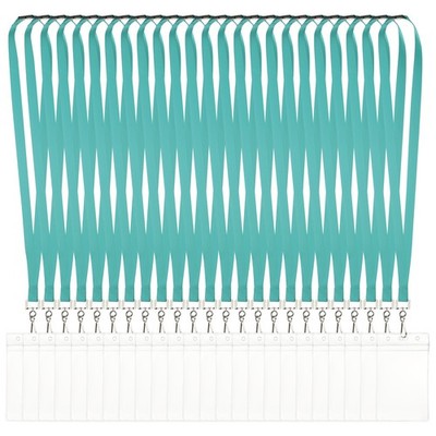 24Pack Lanyards for ID Badges, Lanyards for Keys, Mint Green