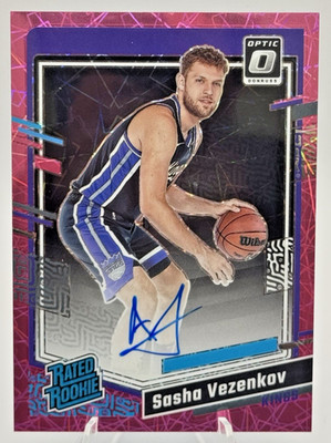 Sasha Vezenkov 2023 Donruss Optic Rookie Auto #271 Pink Velocity /79