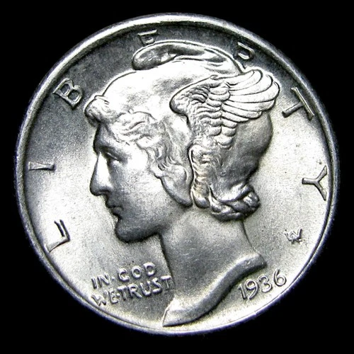 1936 Mercury Dime Silver ---- Gem BU FB Condition Stunning Coin ----  #PP271