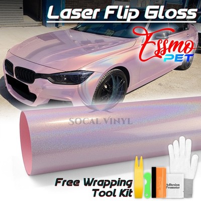 ESSMO PET Laser Flip Gloss Pink Auto Car Vehicle Vinyl Wrap Decal Sticker Sheet