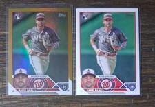 Lot (2) 2023 Topps Update Gold Foil Base Jake Alu RC Washington Nationals
