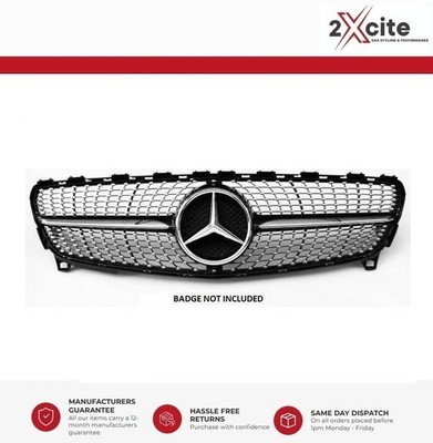 Grill für Mercedes Benz A Klasse W176 16-2018 Glanz Schwarz Kühlergrill Diamant AMG Look