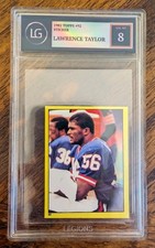 1982 Topps Stickers Lawrence Taylor #92 Rookie RC HOF - Legions Grade 8