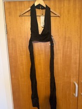 Zara Women's New Halter Neck Top Black  XS