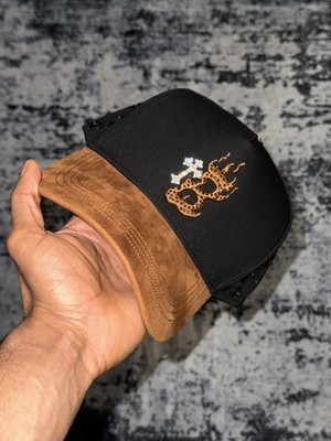 EL BARBAS HATS B-CROSS BLACK SNAPBACK HAT BARBCROSS BKBRWN
