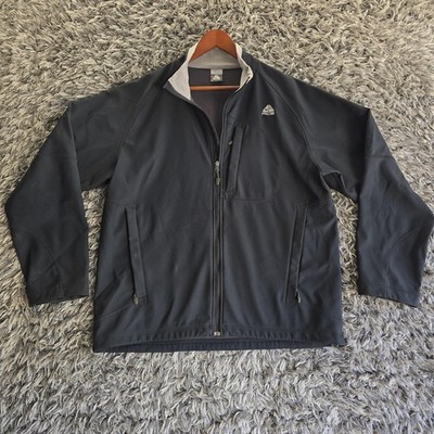 Nike ACG Jacket Mens Extra Large Black Softshell Fleece Lined Outdoor