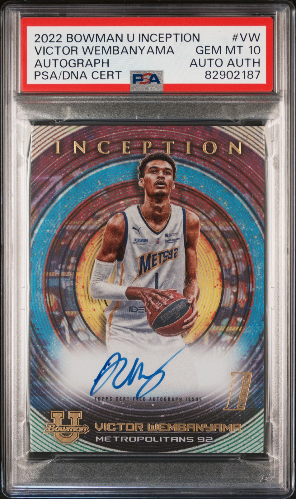 2022 BOWMAN UNIVERSITY INCEPTION AUTOS VICTOR WEMBANYAMA PSA 10 AUTO AUTHENTIC