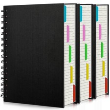 College Ruled Spiral Notebook, 3 Pack A5 5.5"x 8.3", 100gsm , 120 Sheets/ 240...