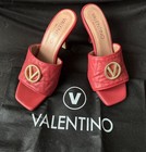 Valentino Venere Logo Quilted Leather Sandals Red Sz 7 New — photo 2