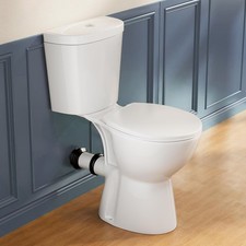 19" High Rear Outlet Toilet Dual Flush Round for Seniors Handicap Tall Users