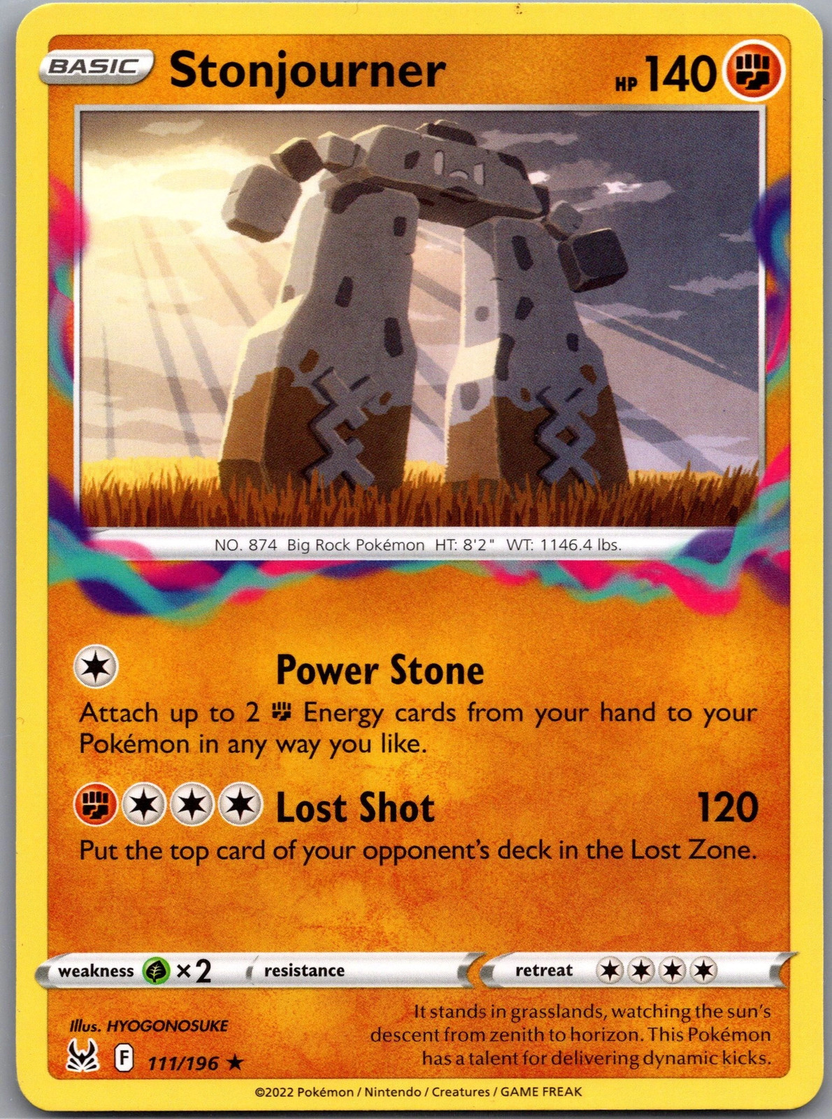 Stonjourner 111/196 Lost Origin Rare NM Pokemon TCG