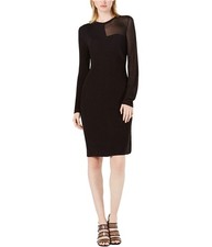bar III Womens Cutout Sheath Dress, black, XL