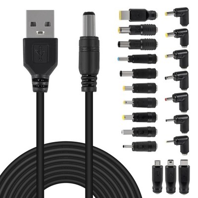 USB to DC 5V Power Cord, Universal DC 5.5x2.1mm Plug Jack Charging Cable with...