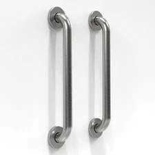 Dual Pack 1-1/4 x 16 inches Stainless Steel Bath Safety Grab Bars ADA Complia...