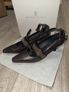NIB, DUST BAG, BRUNELLO CUCCINELLI MONILI BEADING SHOES, HEELS, SIZE 40, 10