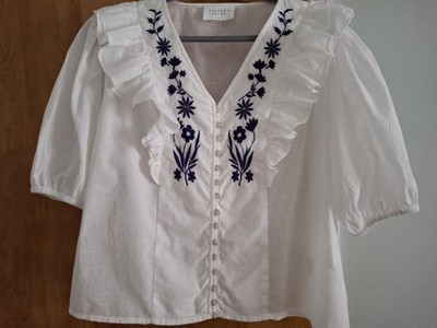 Scandi Cotton Embroidered Womens Top By Sisters Point Denmark Size XL