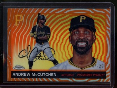 2025 Topps Chrome Platinum Andrew McCutchen Orange Vibrations /25 #113