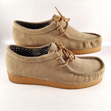 Topman Beige Suede Loafers, Smart Shoes, UK Size 12, Laces